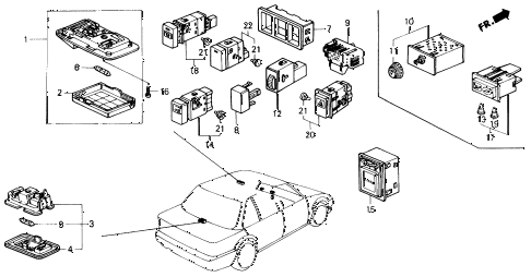 1991 civic DX 4 DOOR 5MT INTERIOR LIGHT - SWITCH diagram 1991 civic DX 4 DOOR 5MT INTERIOR LIGHT - SWITCH diagram