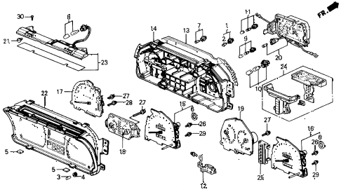 1991 civic LX 4 DOOR 5MT METER COMPONENTS (NS) diagram 1991 civic LX 4 DOOR 5MT METER COMPONENTS (NS) diagram