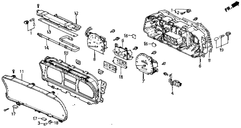 1989 civic LX 4 DOOR 4AT METER COMPONENTS (DENSO) diagram 1989 civic LX 4 DOOR 4AT METER COMPONENTS (DENSO) diagram