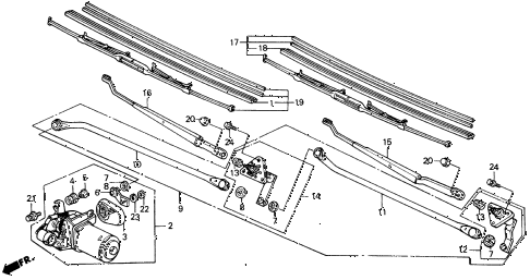 1989 civic DX 4 DOOR 5MT FRONT WIPER diagram 1989 civic DX 4 DOOR 5MT FRONT WIPER diagram