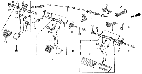1991 civic LX 4 DOOR 5MT BRAKE @ CLUTCH PEDAL diagram 1991 civic LX 4 DOOR 5MT BRAKE @ CLUTCH PEDAL diagram