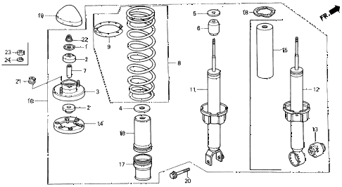 1991 civic DX 4 DOOR 5MT REAR SHOCK ABSORBER diagram 1991 civic DX 4 DOOR 5MT REAR SHOCK ABSORBER diagram