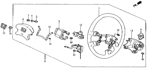 1990 civic DX 4 DOOR 4AT STEERING WHEEL (3) diagram 1990 civic DX 4 DOOR 4AT STEERING WHEEL (3) diagram