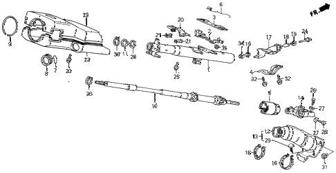 1988 civic DX 4 DOOR 4AT STEERING COLUMN diagram 1988 civic DX 4 DOOR 4AT STEERING COLUMN diagram