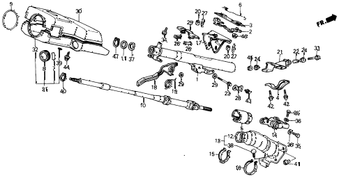 1990 civic LX 4 DOOR 4AT STEERING COLUMN (TILT) diagram 1990 civic LX 4 DOOR 4AT STEERING COLUMN (TILT) diagram
