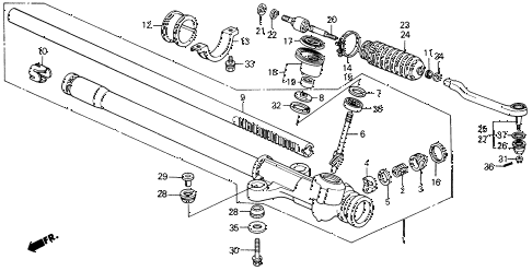 1988 civic DX 4 DOOR 5MT STEERING GEAR BOX diagram 1988 civic DX 4 DOOR 5MT STEERING GEAR BOX diagram