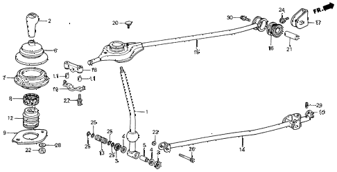 1991 civic DX 4 DOOR 5MT SHIFT LEVER diagram 1991 civic DX 4 DOOR 5MT SHIFT LEVER diagram