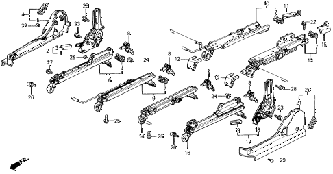 1989 civic DX 4 DOOR 5MT FRONT SEAT COMPONENTS diagram 1989 civic DX 4 DOOR 5MT FRONT SEAT COMPONENTS diagram