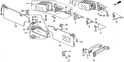 1990 civic DX 4 DOOR 4AT INTERIOR ACCESSORIES diagram 1990 civic DX 4 DOOR 4AT INTERIOR ACCESSORIES diagram