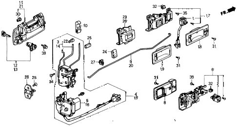 1991 civic DX 4 DOOR 5MT FRONT DOOR LOCKS diagram 1991 civic DX 4 DOOR 5MT FRONT DOOR LOCKS diagram