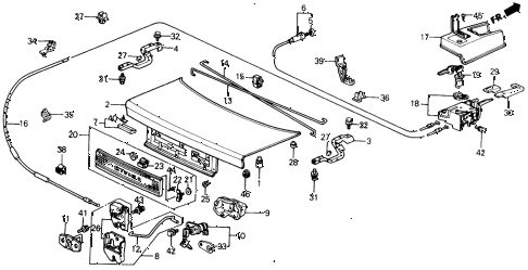 1990 civic DX 4 DOOR 4AT TRUNK LID diagram 1990 civic DX 4 DOOR 4AT TRUNK LID diagram