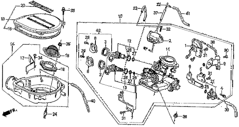 1991 civic DX 4 DOOR 5MT THROTTLE BODY (1) diagram 1991 civic DX 4 DOOR 5MT THROTTLE BODY (1) diagram