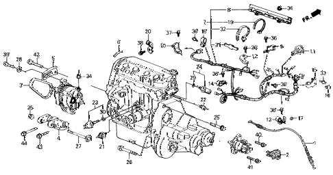 1991 civic DX 4 DOOR 5MT ENGINE SUB CORD - CLAMP diagram 1991 civic DX 4 DOOR 5MT ENGINE SUB CORD - CLAMP diagram