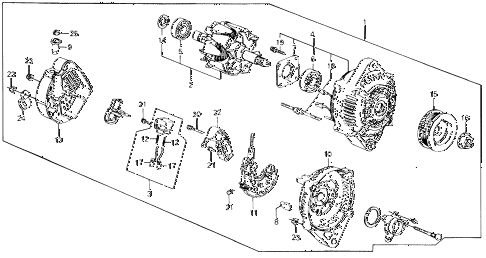 1991 civic EX 4 DOOR 5MT ALTERNATOR (DENSO) diagram 1991 civic EX 4 DOOR 5MT ALTERNATOR (DENSO) diagram