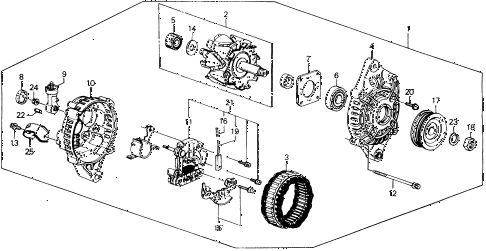 1989 civic DX 4 DOOR 5MT ALTERNATOR (MITSUBISHI) diagram 1989 civic DX 4 DOOR 5MT ALTERNATOR (MITSUBISHI) diagram
