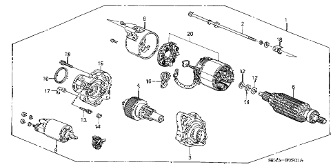 1989 civic DX 4 DOOR 5MT STARTER MOTOR (MITSUBA) (2) diagram 1989 civic DX 4 DOOR 5MT STARTER MOTOR (MITSUBA) (2) diagram