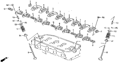1988 civic DX 4 DOOR 4AT VALVE - ROCKER ARM diagram 1988 civic DX 4 DOOR 4AT VALVE - ROCKER ARM diagram