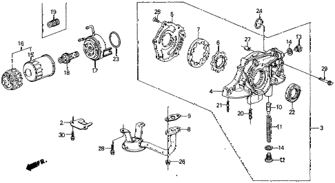 1991 civic EX 4 DOOR 5MT OIL PUMP - OIL STRAINER diagram 1991 civic EX 4 DOOR 5MT OIL PUMP - OIL STRAINER diagram