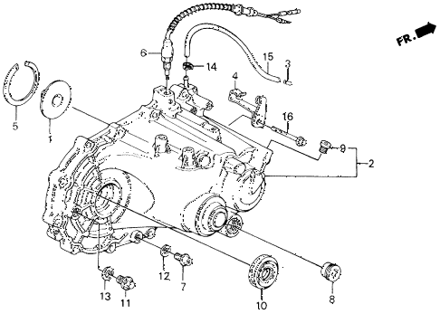 1991 civic EX 4 DOOR 5MT MT TRANSMISSION HOUSING diagram 1991 civic EX 4 DOOR 5MT MT TRANSMISSION HOUSING diagram