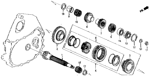 1991 civic DX 4 DOOR 5MT MT COUNTERSHAFT diagram 1991 civic DX 4 DOOR 5MT MT COUNTERSHAFT diagram