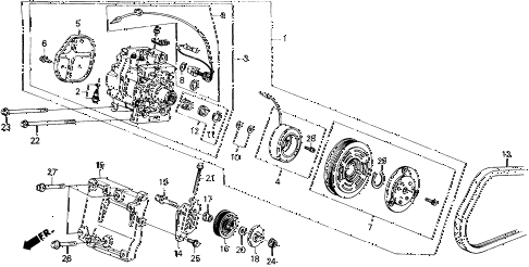 1990 civic DX 4 DOOR 4AT A/C COMPRESSOR (MATSUSHITA) diagram 1990 civic DX 4 DOOR 4AT A/C COMPRESSOR (MATSUSHITA) diagram