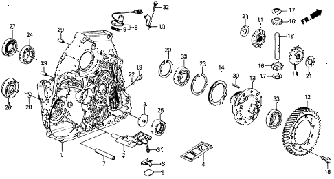 1990 civic DX 5 DOOR 4AT AT TORQUE HOUSING DIFFERENTIAL 2WD diagram 1990 civic DX 5 DOOR 4AT AT TORQUE HOUSING DIFFERENTIAL 2WD diagram