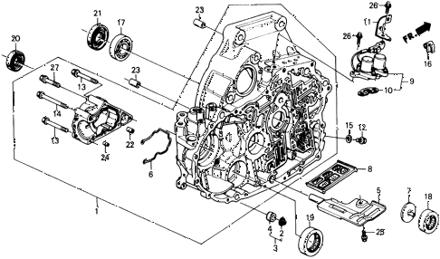 1990 civic 4WD(1600) 5 DOOR 4AT AT TORQUE CONVERTER HOUSING diagram 1990 civic 4WD(1600) 5 DOOR 4AT AT TORQUE CONVERTER HOUSING diagram