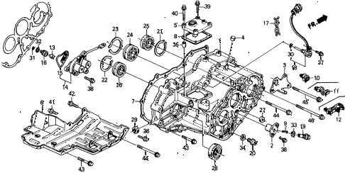 1989 civic 4WD(1600) 5 DOOR 4AT AT TRANSMISSION HOUSING diagram 1989 civic 4WD(1600) 5 DOOR 4AT AT TRANSMISSION HOUSING diagram