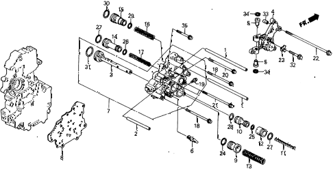 1991 civic 4WD(1600) 5 DOOR 4AT AT SERVO BODY diagram 1991 civic 4WD(1600) 5 DOOR 4AT AT SERVO BODY diagram