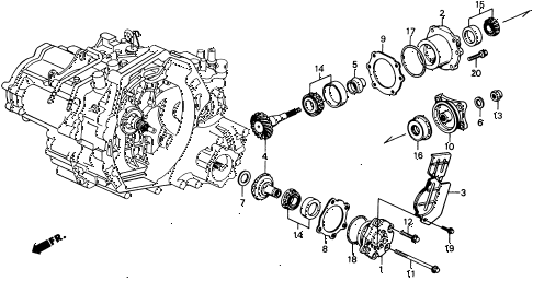 1991 civic 4WD(1600) 5 DOOR 4AT AT TRANSFER BEVEL GEAR 4WD diagram 1991 civic 4WD(1600) 5 DOOR 4AT AT TRANSFER BEVEL GEAR 4WD diagram