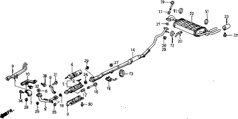 1988 civic **(WAGOVAN) 5 DOOR 5MT EXHAUST SYSTEM diagram 1988 civic **(WAGOVAN) 5 DOOR 5MT EXHAUST SYSTEM diagram