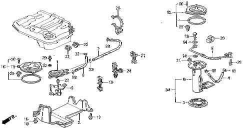 1990 civic 4WD(1600) 5 DOOR 5MT FUEL PUMP - TWO-WAY VALVE diagram 1990 civic 4WD(1600) 5 DOOR 5MT FUEL PUMP - TWO-WAY VALVE diagram