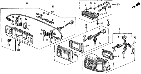 1989 civic 4WD(1600) 5 DOOR 4AT TAILLIGHT diagram 1989 civic 4WD(1600) 5 DOOR 4AT TAILLIGHT diagram