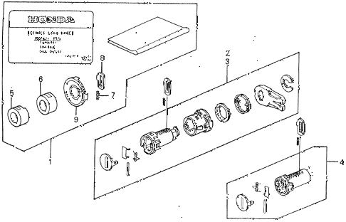 1991 civic 4WD(1600) 5 DOOR 5MT KEY CYLINDER KIT diagram 1991 civic 4WD(1600) 5 DOOR 5MT KEY CYLINDER KIT diagram