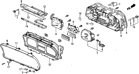 1988 civic **(WAGOVAN) 5 DOOR 4AT METER COMPONENTS (DENSO) diagram 1988 civic **(WAGOVAN) 5 DOOR 4AT METER COMPONENTS (DENSO) diagram