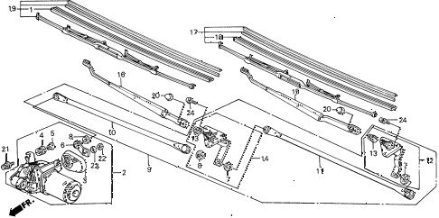 1989 civic 4WD(1600) 5 DOOR 5MT FRONT WIPER diagram 1989 civic 4WD(1600) 5 DOOR 5MT FRONT WIPER diagram