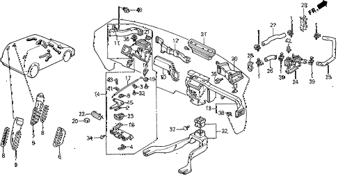 1988 civic **(WAGOVAN) 5 DOOR 5MT WATER VALVE - DUCT diagram 1988 civic **(WAGOVAN) 5 DOOR 5MT WATER VALVE - DUCT diagram