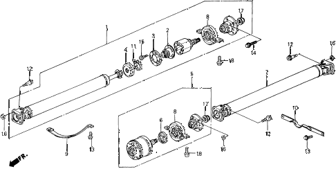 1989 civic 4WD(1600) 5 DOOR 4AT PROPELLER SHAFT 4WD diagram 1989 civic 4WD(1600) 5 DOOR 4AT PROPELLER SHAFT 4WD diagram