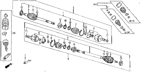 1988 civic **(WAGOVAN) 5 DOOR 4AT DRIVESHAFT (1) 2WD diagram 1988 civic **(WAGOVAN) 5 DOOR 4AT DRIVESHAFT (1) 2WD diagram