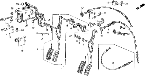 1988 civic 4WD(1600) 5 DOOR 5MT ACCELERATOR PEDAL diagram 1988 civic 4WD(1600) 5 DOOR 5MT ACCELERATOR PEDAL diagram
