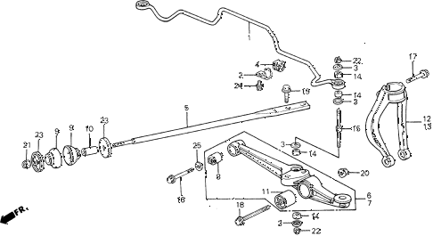 1988 civic 4WD(1600) 5 DOOR 5MT FRONT LOWER ARM diagram 1988 civic 4WD(1600) 5 DOOR 5MT FRONT LOWER ARM diagram