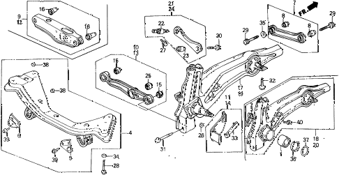1988 civic 4WD(1600) 5 DOOR 5MT REAR LOWER ARM diagram 1988 civic 4WD(1600) 5 DOOR 5MT REAR LOWER ARM diagram
