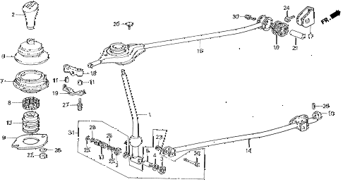 1988 civic **(WAGOVAN) 5 DOOR 5MT SHIFT LEVER (1) 2WD diagram 1988 civic **(WAGOVAN) 5 DOOR 5MT SHIFT LEVER (1) 2WD diagram