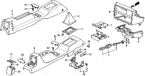 1989 civic DX 5 DOOR 5MT CONSOLE diagram 1989 civic DX 5 DOOR 5MT CONSOLE diagram