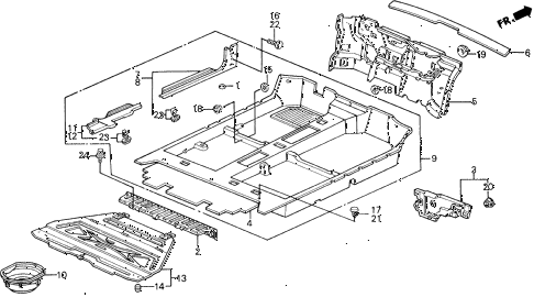 1988 civic DX 5 DOOR 4AT FLOOR MAT diagram 1988 civic DX 5 DOOR 4AT FLOOR MAT diagram