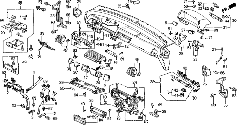 1989 civic 4WD(1600) 5 DOOR 5MT INSTRUMENT PANEL diagram 1989 civic 4WD(1600) 5 DOOR 5MT INSTRUMENT PANEL diagram