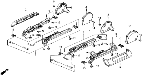 1988 civic DX 5 DOOR 4AT FRONT SEAT COMPONENTS (1) diagram 1988 civic DX 5 DOOR 4AT FRONT SEAT COMPONENTS (1) diagram
