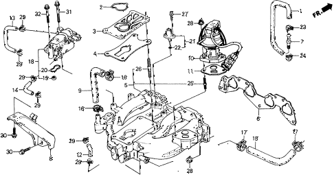 1988 civic DX 5 DOOR 4AT INTAKE MANIFOLD (1) 2WD diagram 1988 civic DX 5 DOOR 4AT INTAKE MANIFOLD (1) 2WD diagram