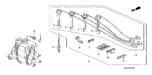 1991 civic 4WD(1600) 5 DOOR 4AT HIGH TENSION CORD - SPARK PLUG diagram 1991 civic 4WD(1600) 5 DOOR 4AT HIGH TENSION CORD - SPARK PLUG diagram