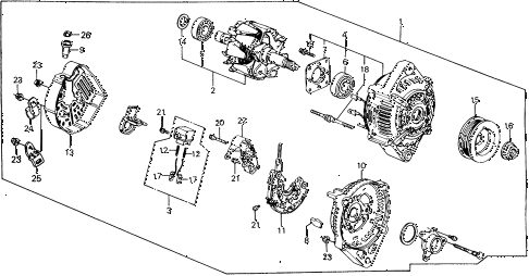 1988 civic **(WAGOVAN) 5 DOOR 5MT ALTERNATOR (DENSO) diagram 1988 civic **(WAGOVAN) 5 DOOR 5MT ALTERNATOR (DENSO) diagram
